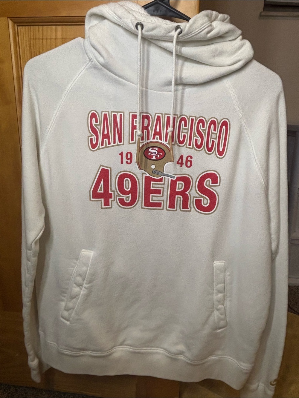 Nike White San Francisco 49ers Pullover Hoodie with Red Logo